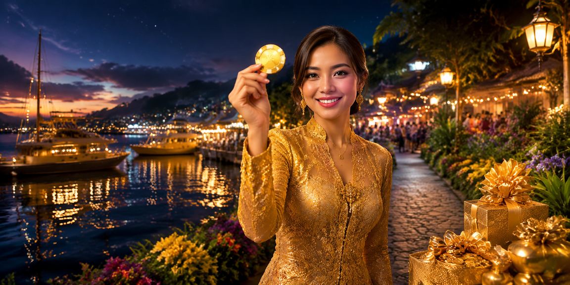 Antara muka bonus deposit Malaysia dengan pemain berbaju kebaya mengakses platform dalam talian