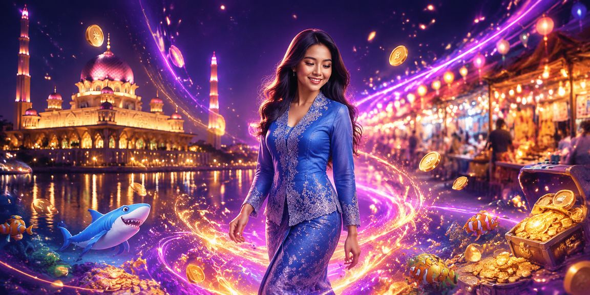 Permainan memancing dalam talian di Putrajaya dengan pemain berbaju kurung menikmati hiburan digital